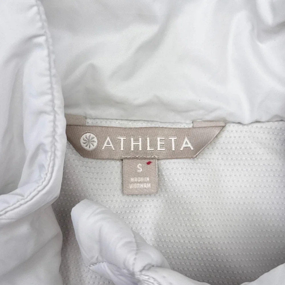 Athleta Rock Ridge PrimaLoft Vest Womens Size Small Silver Insulated Athleisure
